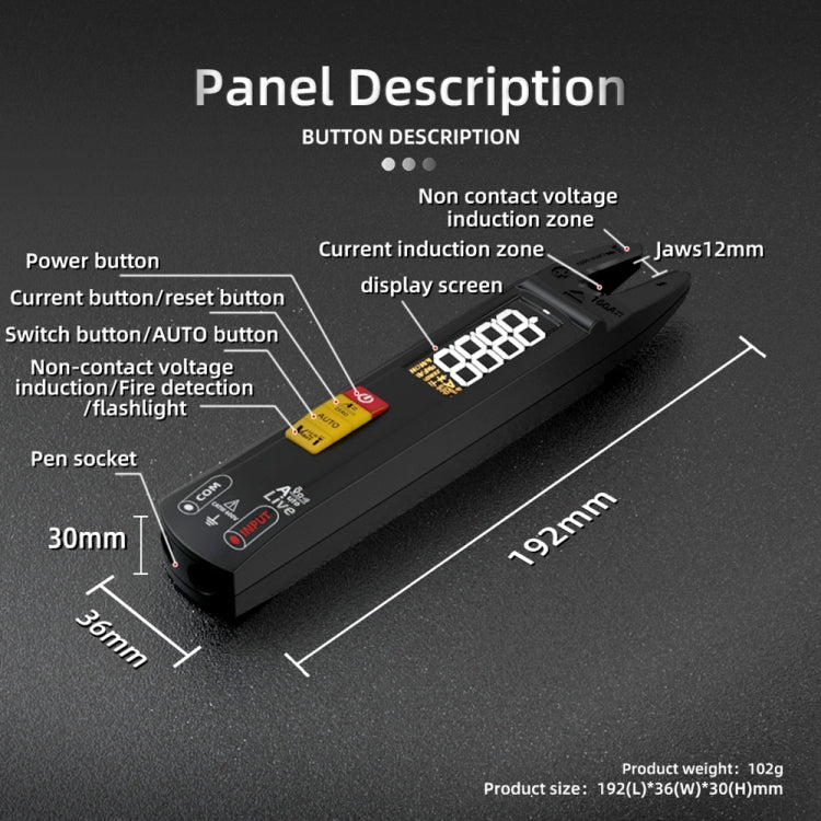 BSIDE U0 AC / DC Clamp Meter Electric Pen Current Digital Multimeter - Digital Multimeter by BSIDE | Online Shopping South Africa | PMC Jewellery | Buy Now Pay Later Mobicred