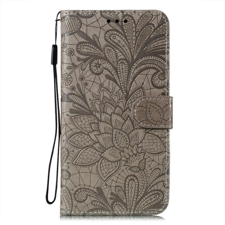 For Google Pixel 9 Lace Flower Embossing Flip Leather Phone Case(Grey) - Google Cases by PMC Jewellery | Online Shopping South Africa | PMC Jewellery | Buy Now Pay Later Mobicred