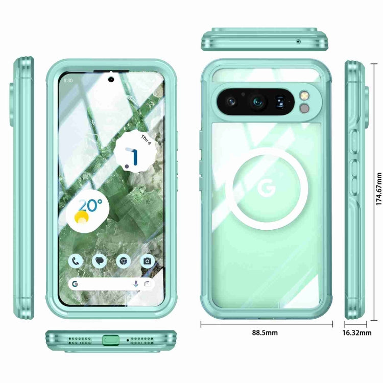 For Google Pixel 9 Pro XL RedPepper Transparent IP65 Life Waterproof Phone Case(Green) - Google Cases by RedPepper | Online Shopping South Africa | PMC Jewellery | Buy Now Pay Later Mobicred