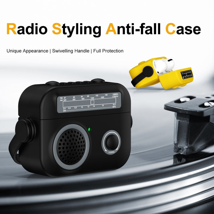 For AirPods Pro Radio Style Wireless Bluetooth Earphones Shockproof Protective Case(Green) - For AirPods Pro by PMC Jewellery | Online Shopping South Africa | PMC Jewellery | Buy Now Pay Later Mobicred