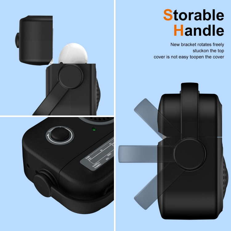 For AirPods Pro Radio Style Wireless Bluetooth Earphones Shockproof Protective Case(Black) - For AirPods Pro by PMC Jewellery | Online Shopping South Africa | PMC Jewellery | Buy Now Pay Later Mobicred