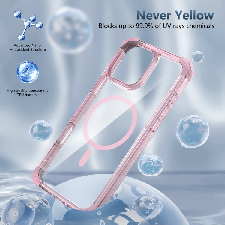 For iPhone 16 Pro Transparent MagSafe Magnetic Phone Case(Pink) - iPhone 16 Pro Cases by PMC TechLife | Online Shopping South Africa | PMC TechLife | Buy Now Pay Later Mobicred