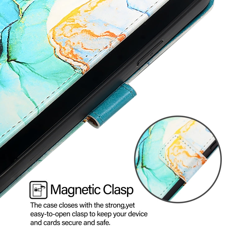 For Blackview Shark 8 PT003 Marble Pattern Flip Leather Phone Case(Green) - More Brand by PMC TechLife | Online Shopping South Africa | PMC TechLife | Buy Now Pay Later Mobicred