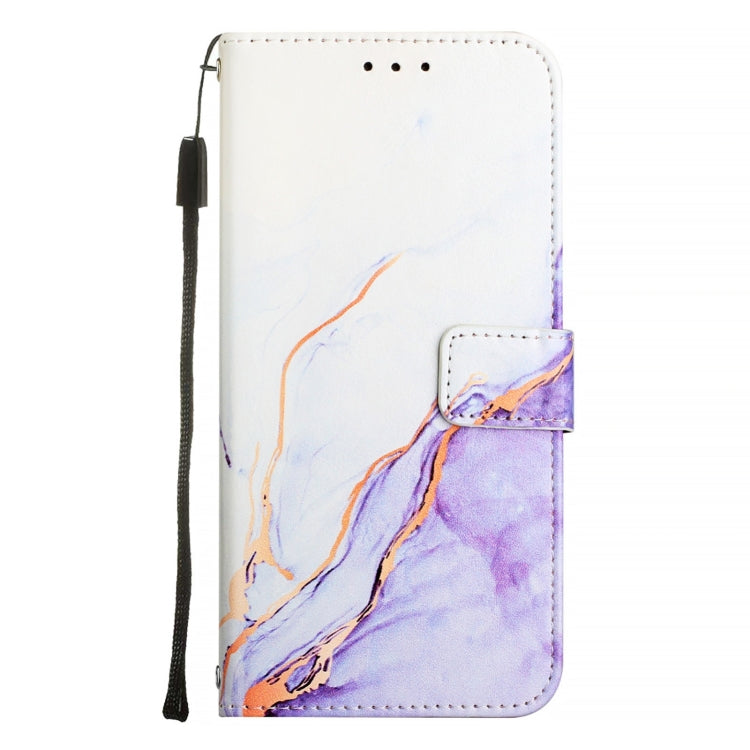 For Blackview Color 8 PT003 Marble Pattern Flip Leather Phone Case(White Purple) - More Brand by PMC TechLife | Online Shopping South Africa | PMC TechLife | Buy Now Pay Later Mobicred