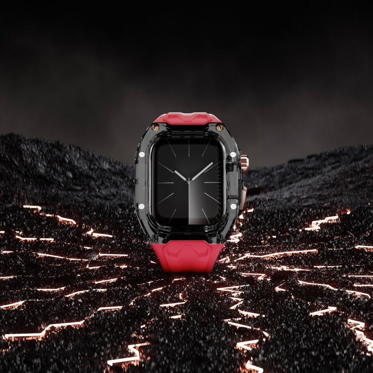 For Apple Watch Series 4 44mm Modified PC Hybrid TPU Watch Case Band(Red Clear Black) - free shipping - PMc TechLife - Order now!