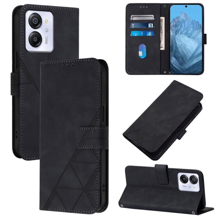 For Blackview Color 8 Crossbody 3D Embossed Flip Leather Phone Case(Black) - More Brand by PMC TechLife | Online Shopping South Africa | PMC TechLife | Buy Now Pay Later Mobicred