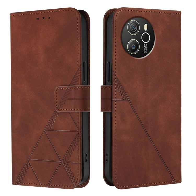 For Blackview Shark 8 Crossbody 3D Embossed Flip Leather Phone Case(Brown) - More Brand by PMC TechLife | Online Shopping South Africa | PMC TechLife | Buy Now Pay Later Mobicred