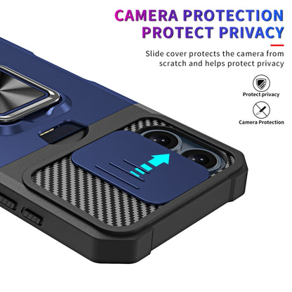 For iPhone 16 Camera Shield Card Slot PC+TPU Phone Case(Black) - iPhone 16 Cases by PMC Jewellery | Online Shopping South Africa | PMC Jewellery | Buy Now Pay Later Mobicred