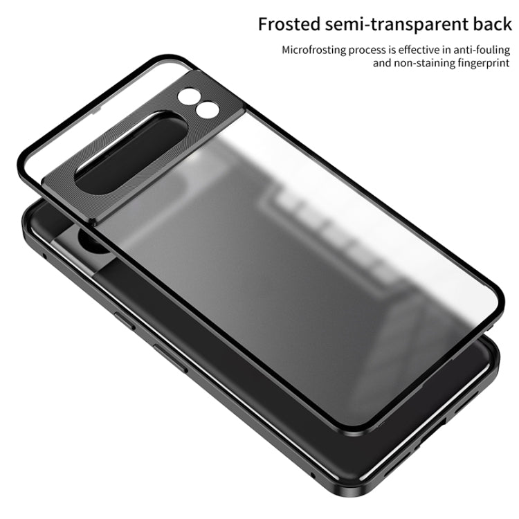 For Google Pixel 8 Pro Snap Buckle Metal Frame Frosted Phone Case(Blue) - Google Cases by PMC TechLife | Online Shopping South Africa | PMC TechLife | Buy Now Pay Later Mobicred