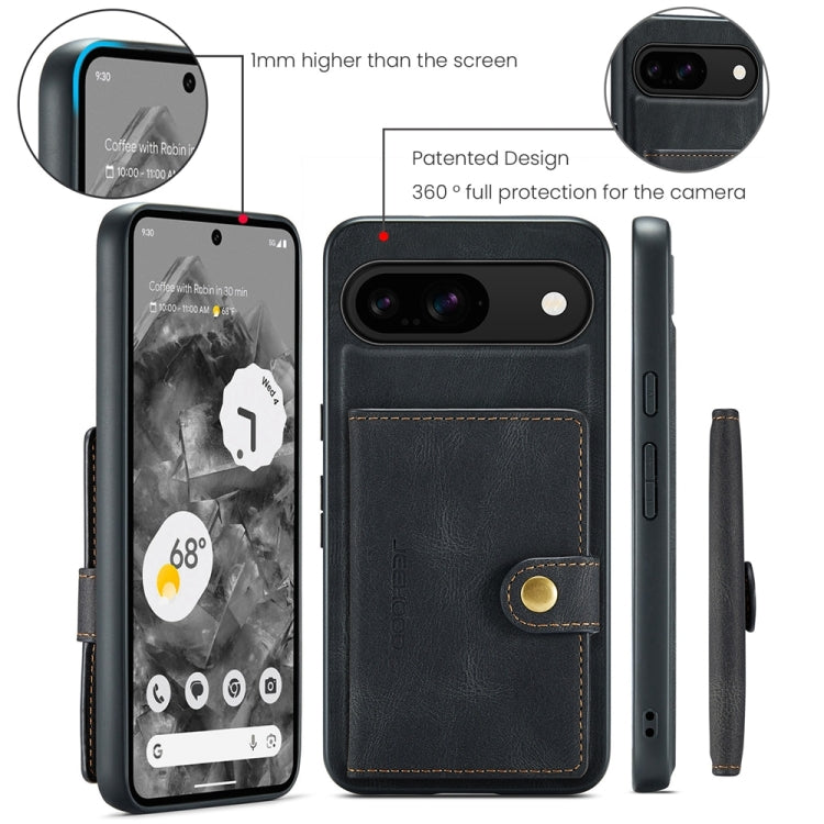 For Google Pixel 9 JEEHOOD J01 Retro Magnetic Detachable Wallet Phone Case(Black) - Google Cases by JEEHOOD | Online Shopping South Africa | PMC Jewellery | Buy Now Pay Later Mobicred