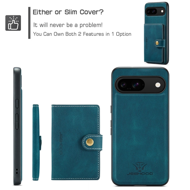 For Google Pixel 9 JEEHOOD J01 Retro Magnetic Detachable Wallet Phone Case(Blue) - Google Cases by JEEHOOD | Online Shopping South Africa | PMC Jewellery | Buy Now Pay Later Mobicred