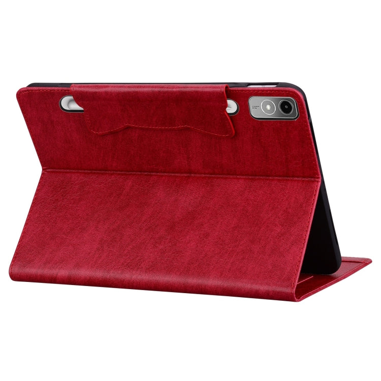 For Lenovo Tab P12 Cat Buckle Leather Tablet Case(Red) - Lenovo by PMC TechLife | Online Shopping South Africa | PMC TechLife | Buy Now Pay Later Mobicred