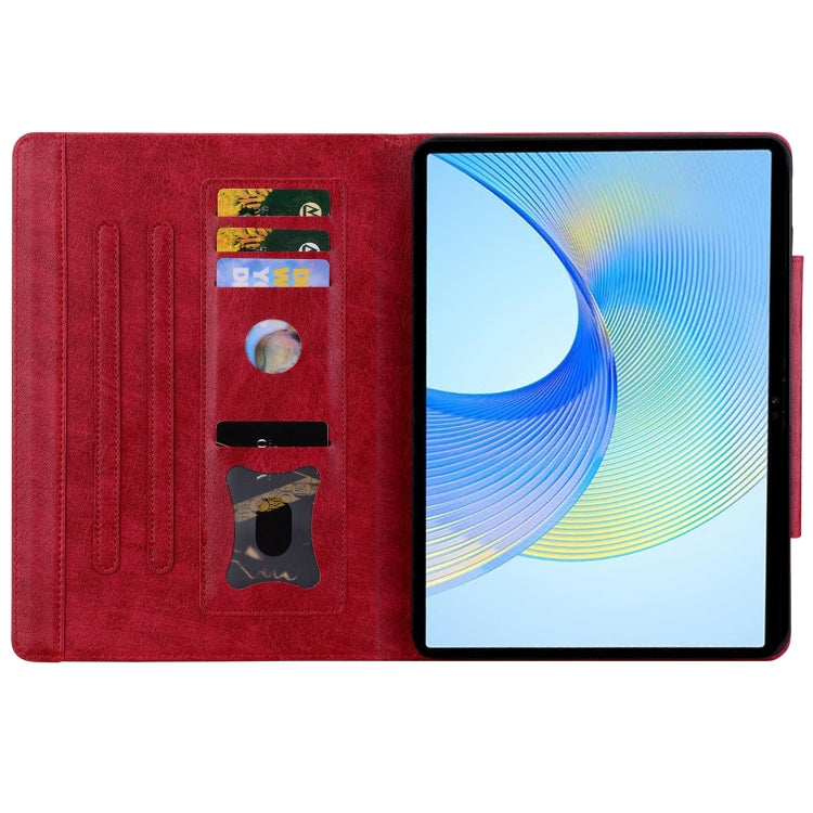 For Lenovo Tab K11 Plus / M11 Plus  Cat Buckle Leather Tablet Case(Red) - Lenovo by PMC TechLife | Online Shopping South Africa | PMC TechLife | Buy Now Pay Later Mobicred