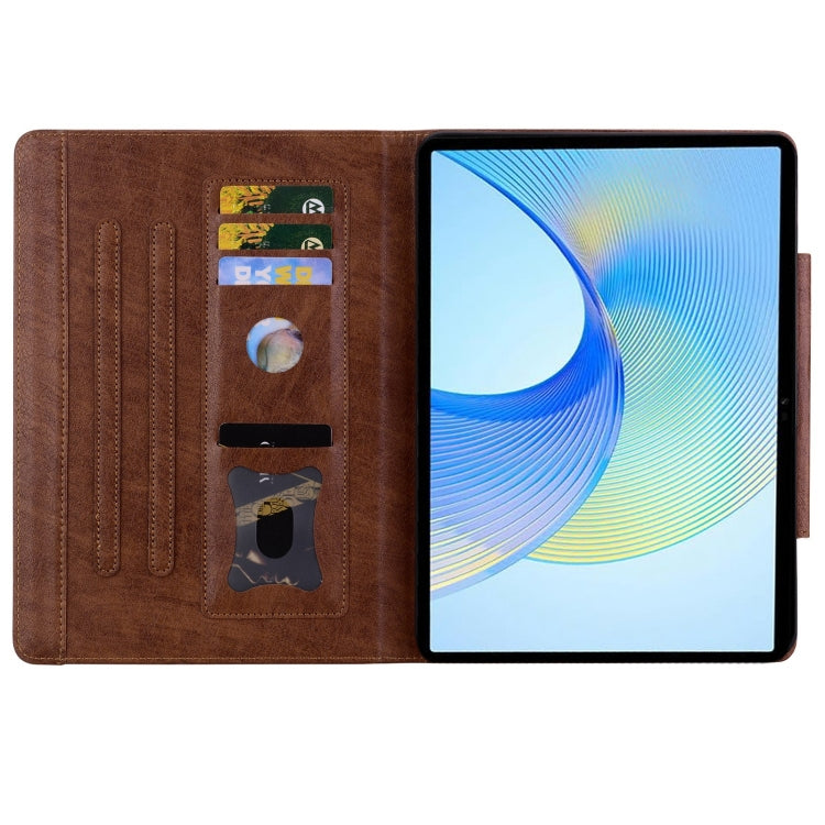 For Honor Pad 9 Cat Buckle Leather Tablet Case(Brown) - Honor by PMC TechLife | Online Shopping South Africa | PMC TechLife | Buy Now Pay Later Mobicred