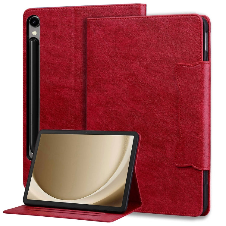 For Samsung Galaxy Tab S9 FE / S9 / S8 / S7 Cat Buckle Leather Smart Tablet Case(Red) - Galaxy Tab S9 Cases by PMC Jewellery | Online Shopping South Africa | PMC Jewellery | Buy Now Pay Later Mobicred