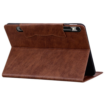 For Samsung Galaxy Tab S9+ / S8+ / S7+ Cat Buckle Leather Smart Tablet Case(Brown) - Galaxy Tab S9+ Cases by PMC Jewellery | Online Shopping South Africa | PMC Jewellery | Buy Now Pay Later Mobicred