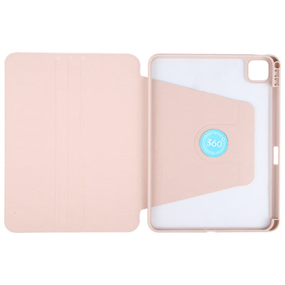 For iPad Air 11 2024 / Air 5 / Air 4 GEBEI Acrylic TPU 3-folding Rotating Smart Tablet Leather Case withh Pen Slot(Pink) - iPad Air 11 2024 Cases by GEBEI | Online Shopping South Africa | PMC Jewellery | Buy Now Pay Later Mobicred