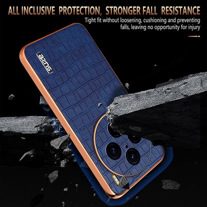 For vivo X100 Pro 5G / X100s Pro AZNS Electroplated Frame Crocodile Texture Full Coverage Phone Case(Black) - X100 Pro Cases by AZNS | Online Shopping South Africa | PMC Jewellery | Buy Now Pay Later Mobicred