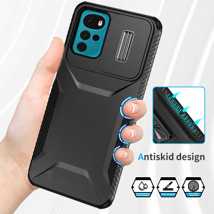 For Motorola Moto G22 2024 Sliding Camshield Phone Case(Black) - free shipping - PMC Jewellery - Order now!