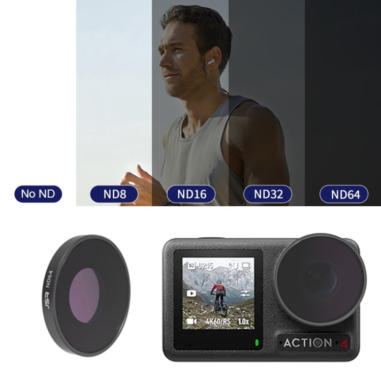 For DJI Osmo Action 4 JUNESTAR Threaded Camera Lens Filter, Filter:ND64 - Lens Filter by JSR | Online Shopping South Africa | PMC TechLife | Buy Now Pay Later Mobicred