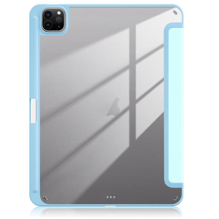 For iPad Air 11 2024 / Pro 11 2022 Acrylic 3-Fold Smart Leather Tablet Case(Sky Blue) - iPad Air 11 2025 / 2024 Cases by PMC TechLife | Online Shopping South Africa | PMC TechLife | Buy Now Pay Later Mobicred