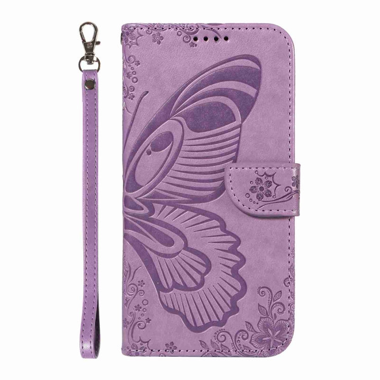 For iPhone 16 Plus Swallowtail Butterfly Embossed Leather Phone Case(Purple) - iPhone 16 Plus Cases by PMC TechLife | Online Shopping South Africa | PMC TechLife | Buy Now Pay Later Mobicred