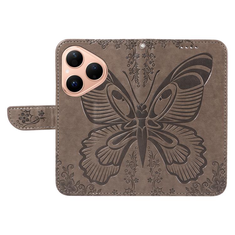 For Huawei Pura 80 5G Swallowtail Butterfly Embossed Leather Phone Case(Grey) - free shipping - PMC TechLife - Order now!