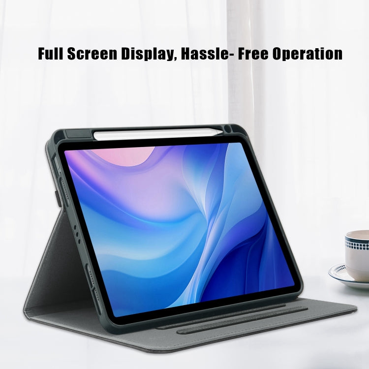 For iPad Air 11 2024 / Pro 11 2022 Front Stand Smart TPU Leather Tablet Case(Black) - iPad Air 11 2024 Cases by PMC TechLife | Online Shopping South Africa | PMC TechLife | Buy Now Pay Later Mobicred