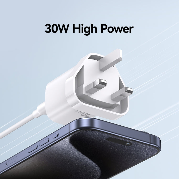 USAMS CC256 30W USB+USB-C / Type-C Dual Port GaN Fast Charger, UK Plug(Black) - USB Charger by USAMS | Online Shopping South Africa | PMC Jewellery | Buy Now Pay Later Mobicred