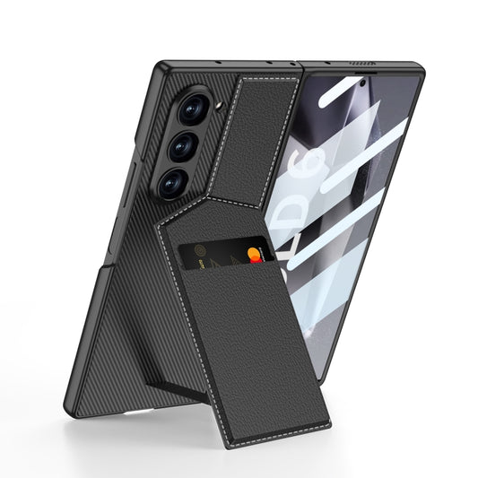 For Samsung Galaxy Z Fold6 GKK Integrated Rotor Bracket Recessed Card Bag Phone Case(Black) - Galaxy Z Fold6 5G Cases by GKK | Online Shopping South Africa | PMC Jewellery | Buy Now Pay Later Mobicred