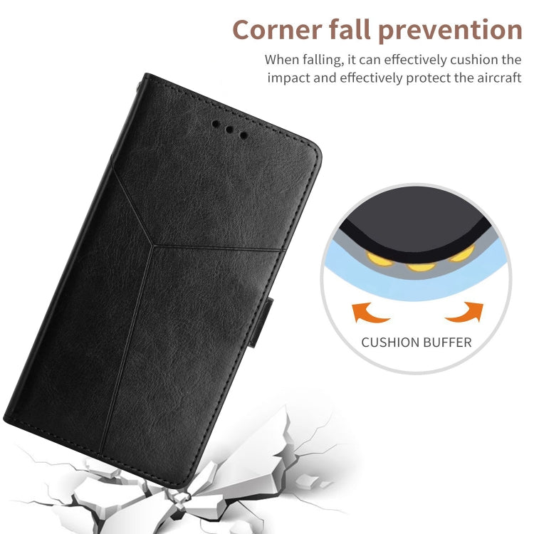 For Samsung Galaxy S25+ 5G Y-shaped Pattern Flip Leather Phone Case(Black) - free shipping - PMC Jewellery - Order now!