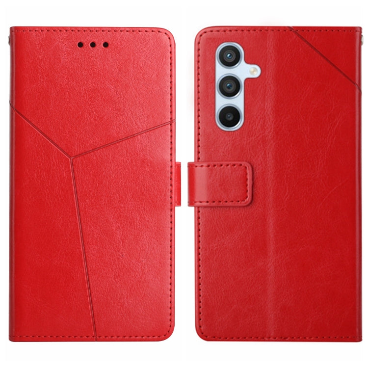For Samsung Galaxy S25+ 5G Y-shaped Pattern Flip Leather Phone Case(Red) - free shipping - PMC Jewellery - Order now!