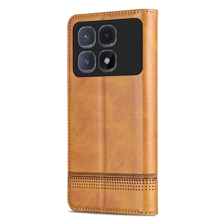 For Redmi K70 Ultra AZNS Magnetic Calf Texture Flip Leather Phone Case(Light Brown) - Xiaomi Cases by AZNS | Online Shopping South Africa | PMC Jewellery | Buy Now Pay Later Mobicred