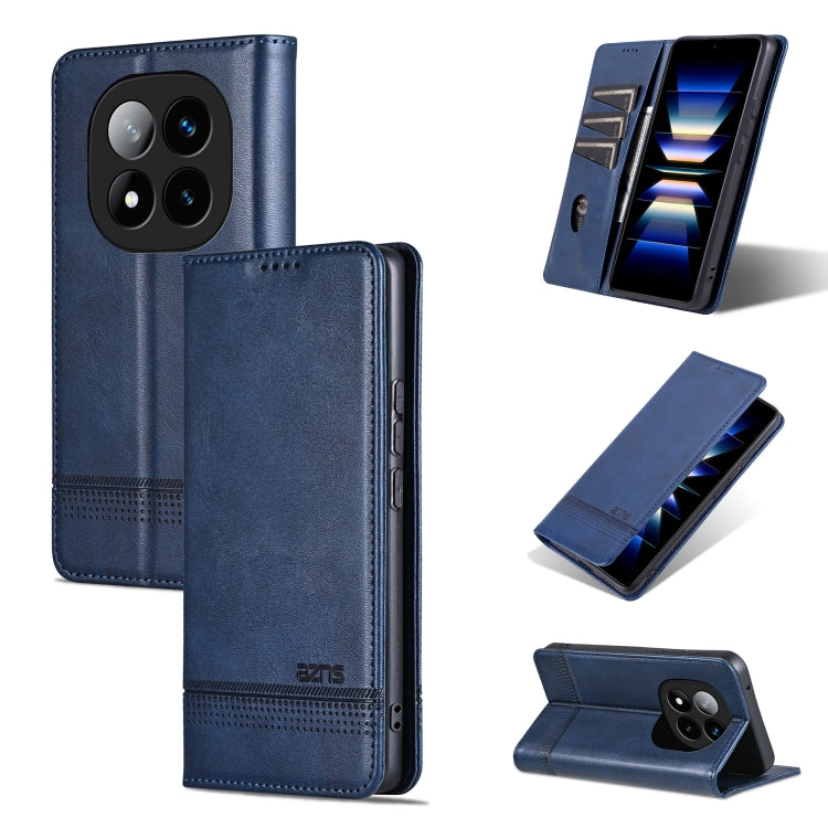 For Redmi Note 14 Pro 5G AZNS Magnetic Calf Texture Flip Leather Phone Case(Dark Blue) - Note 14 Pro Cases by AZNS | Online Shopping South Africa | PMC Jewellery | Buy Now Pay Later Mobicred