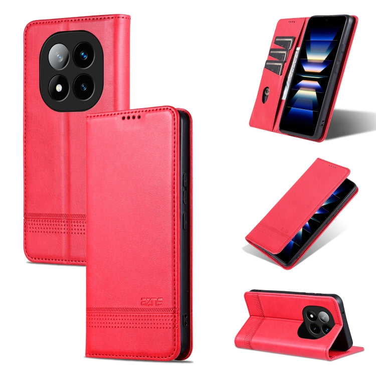 For Redmi Note 14 Pro+ 5G AZNS Magnetic Calf Texture Flip Leather Phone Case(Red) - Note 14 Pro+ Cases by AZNS | Online Shopping South Africa | PMC Jewellery | Buy Now Pay Later Mobicred