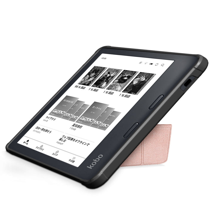 For Kobo Libra Colour 2024 Solid Color Deformation TPU Leather Smart Tablet Case(Rose Gold) - Others by PMC Jewellery | Online Shopping South Africa | PMC Jewellery | Buy Now Pay Later Mobicred