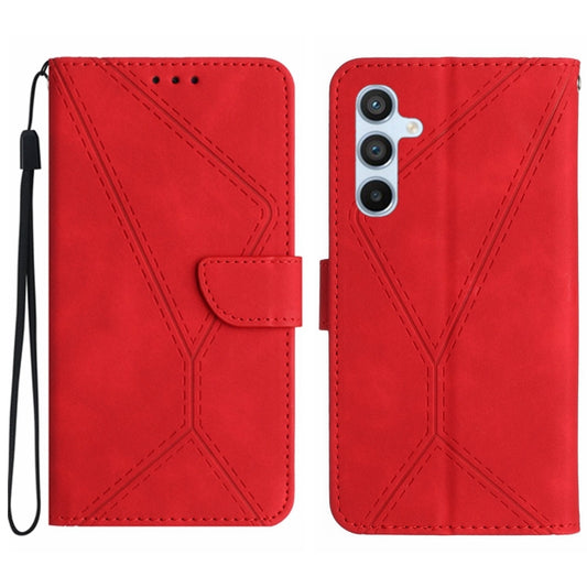 For Samsung Galaxy S25 5G Stitching Embossed Leather Phone Case(Red) - Galaxy S25 5G Cases by PMC Jewellery | Online Shopping South Africa | PMC Jewellery | Buy Now Pay Later Mobicred