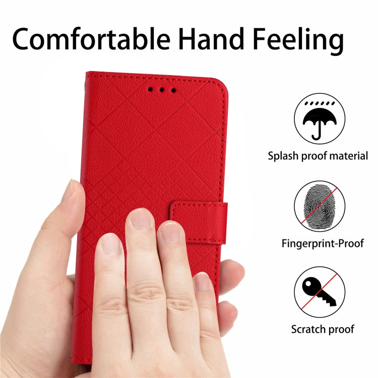 For Samsung Galaxy S25 Ultra 5G Rhombic Grid Texture Leather Phone Case(Red) - Galaxy S25 Ultra 5G Cases by PMC Jewellery | Online Shopping South Africa | PMC Jewellery | Buy Now Pay Later Mobicred