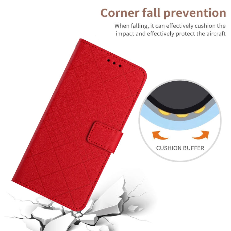 For Samsung Galaxy S25 Ultra 5G Rhombic Grid Texture Leather Phone Case(Red) - Galaxy S25 Ultra 5G Cases by PMC Jewellery | Online Shopping South Africa | PMC Jewellery | Buy Now Pay Later Mobicred