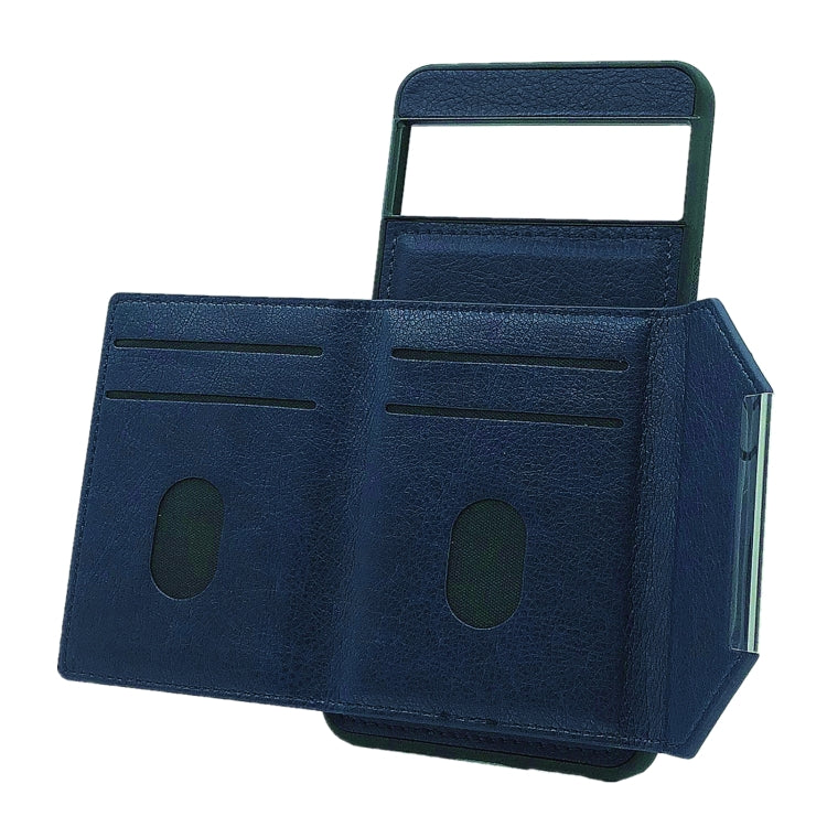 For Google Pixel 9 / 9 Pro Solid Color Metal Buckle Card Slots Bag Phone Case(Blue) - Google Cases by PMC TechLife | Online Shopping South Africa | PMC TechLife | Buy Now Pay Later Mobicred