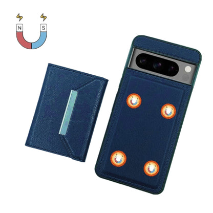 For Google Pixel 9 Pro XL Solid Color Metal Buckle Card Slots Bag Phone Case(Blue) - Google Cases by PMC Jewellery | Online Shopping South Africa | PMC Jewellery | Buy Now Pay Later Mobicred