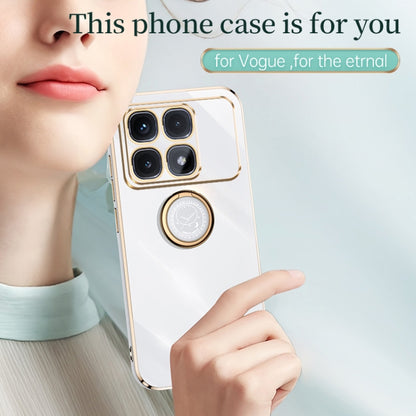 For Redmi K70 Ultra XINLI Straight Edge 6D Electroplate TPU Phone Case with Ring Holder(Mint Green) - Xiaomi Cases by XINLI | Online Shopping South Africa | PMC Jewellery | Buy Now Pay Later Mobicred