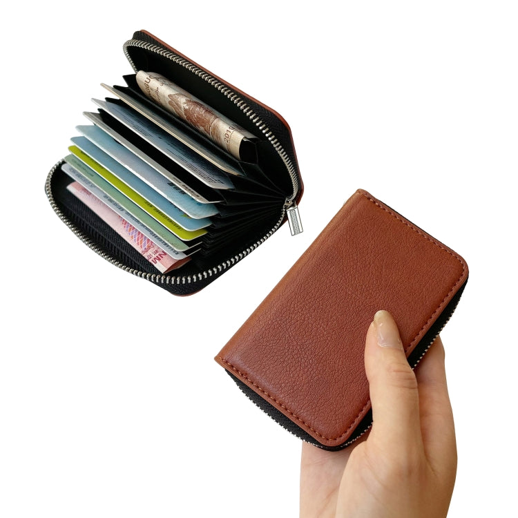 For Google Pixel 8a Solid Color Zipper 11-Card Slots Bag Phone Case with Lanyard(Brown) - Google Cases by PMC TechLife | Online Shopping South Africa | PMC TechLife | Buy Now Pay Later Mobicred