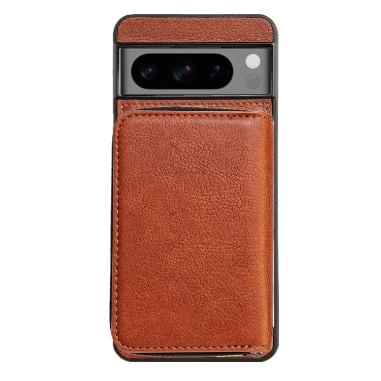 For Google Pixel 7 Pro Solid Color Zipper 11-Card Slots Bag Phone Case with Lanyard(Brown) - Google Cases by PMC TechLife | Online Shopping South Africa | PMC TechLife | Buy Now Pay Later Mobicred