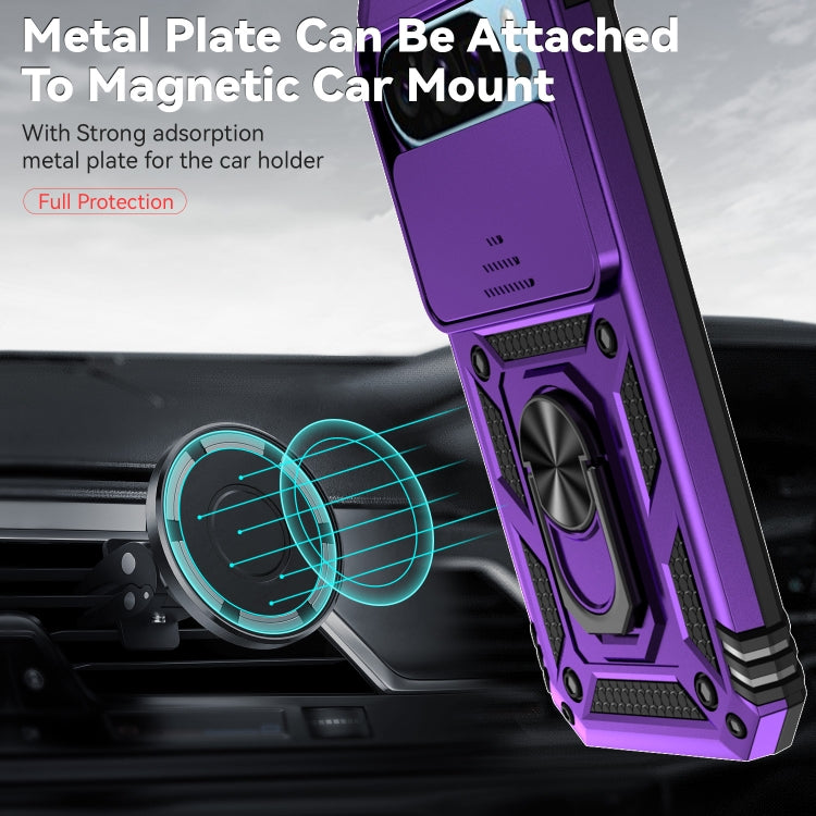 For Google Pixel 9 Sliding Camshield Holder Phone Case(Purple) - Google Cases by PMC TechLife | Online Shopping South Africa | PMC TechLife | Buy Now Pay Later Mobicred