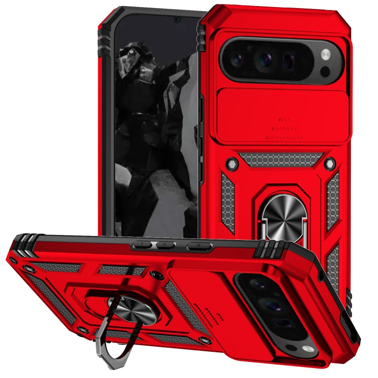 For Google Pixel 9 Pro Sliding Camshield Holder Phone Case(Red) - Google Cases by PMC TechLife | Online Shopping South Africa | PMC TechLife | Buy Now Pay Later Mobicred