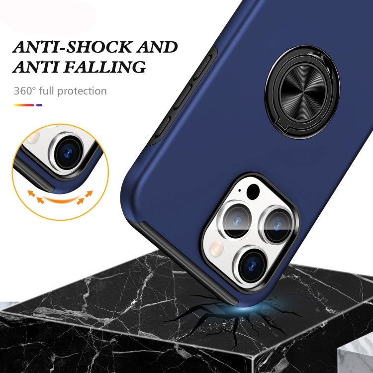 For iPhone 16 Magnetic Ring Holder Phone Case(Navy Blue) - iPhone 16 Cases by PMC Jewellery | Online Shopping South Africa | PMC Jewellery | Buy Now Pay Later Mobicred