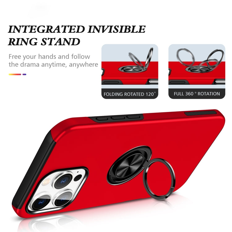 For iPhone 16 Magnetic Ring Holder Phone Case(Red) - iPhone 16 Cases by PMC Jewellery | Online Shopping South Africa | PMC Jewellery | Buy Now Pay Later Mobicred