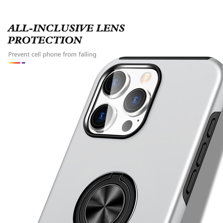 For iPhone 16 Magnetic Ring Holder Phone Case(Silver) - iPhone 16 Cases by PMC TechLife | Online Shopping South Africa | PMC TechLife | Buy Now Pay Later Mobicred