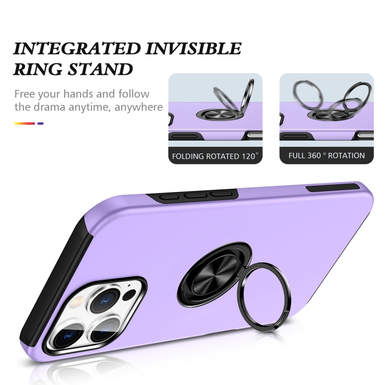 For iPhone 16 Magnetic Ring Holder Phone Case(Purple) - iPhone 16 Cases by PMC TechLife | Online Shopping South Africa | PMC TechLife | Buy Now Pay Later Mobicred